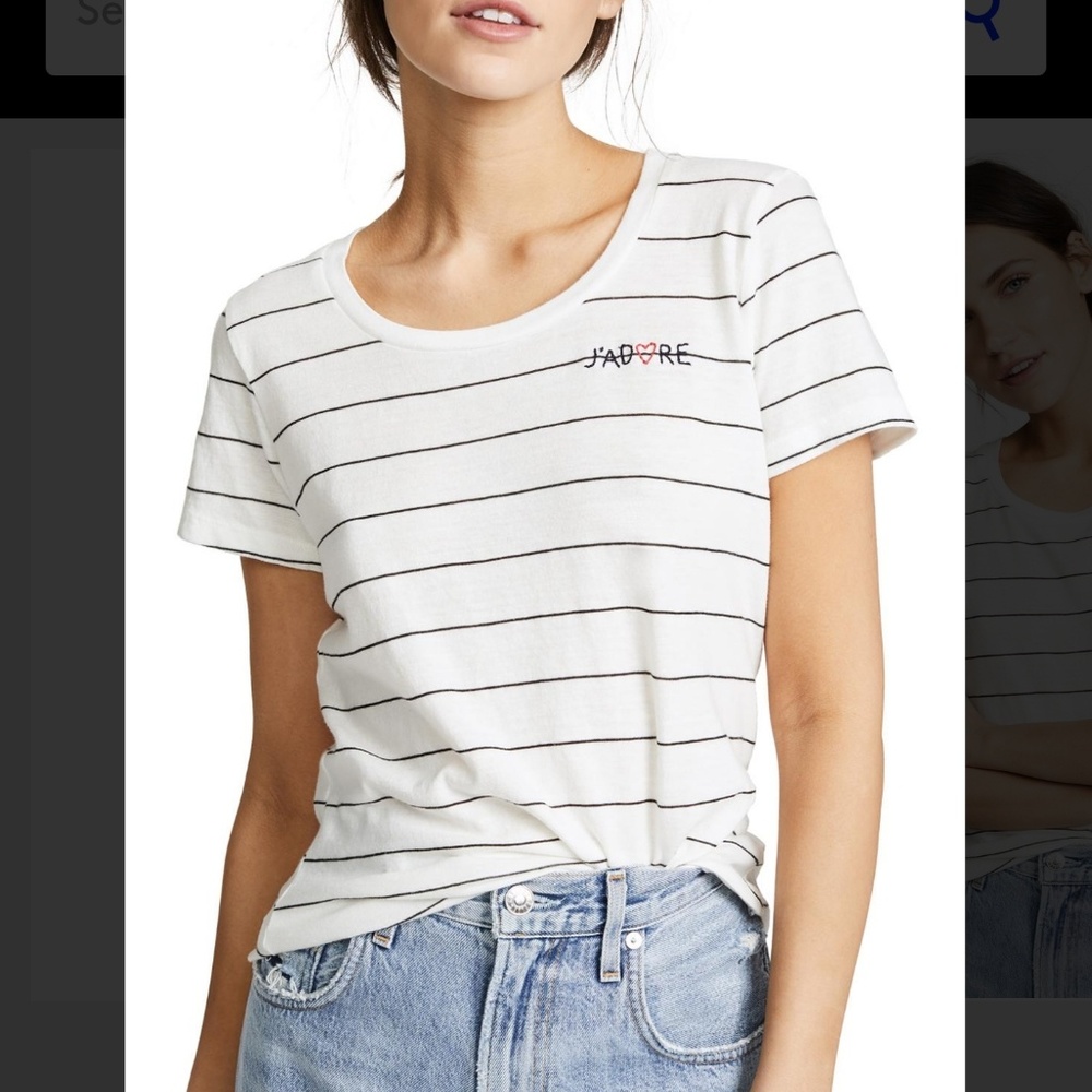 Anthropologie Sundry tee black white stripe L